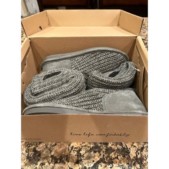 BEARPAW Knit Tall Gray II Boots Size 7 - Picture 4 of 5